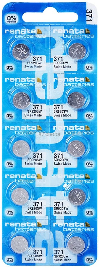 Renata 371 SR920SW Lot de 10 piles bouton pour montre Fabriquées en Suisse  1