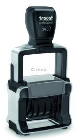TAMPON TRODAT 5430 NOIR DATEUR - 1+1 LIGNES 41 X 24