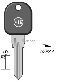 CLE A TÊTE PLASTIQUE AXA2P Clés Auto