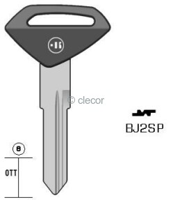 CLE A TÊTE PLASTIQUE SPÉCIALES BJ2SP Clés Auto