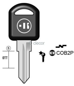 CLE A TÊTE PLASTIQUE COB2P Clés Auto