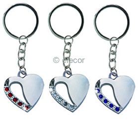 PORTE CLE COEUR STRASS (LOT DE 6) Porte-Clés