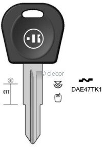 CLE TRANSPONDEUR DAE47TK1 Clés Transpondeurs