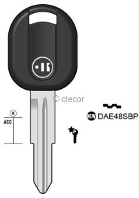 CLE A TÊTE PLASTIQUE DAE48SBP Clés Auto