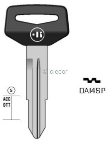 CLE A TÊTE PLASTIQUE SPÉCIALES DAI4SP Clés Auto
