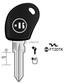 CLE TRANSPONDEUR FT20TK Clés Transpondeurs