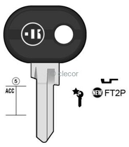 CLE A TÊTE PLASTIQUE FT2P Clés Auto