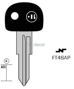 CLE A TÊTE PLASTIQUE FT46AP Clés Auto