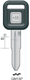 CLE A TÊTE PLASTIQUE GM15P Clés Auto