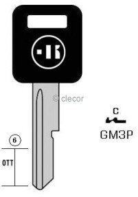 CLE A TÊTE PLASTIQUE GM3P Clés Auto