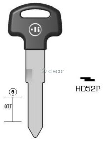 CLE A TÊTE PLASTIQUE SPÉCIALES HD52P Clés Auto