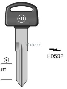 CLE A TÊTE PLASTIQUE SPÉCIALES HD53P Clés Auto