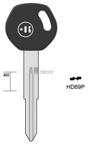 CLE A TÊTE PLASTIQUE HD69P Clés Auto