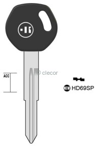 CLE A TÊTE PLASTIQUE HD69SP Clés Auto