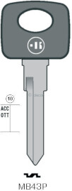 CLE A TÊTE PLASTIQUE MB43P Clés Auto