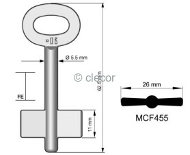 CLE DOUBLE PANNETON FONTE MCF455 Clés à Pompes et Double panneton