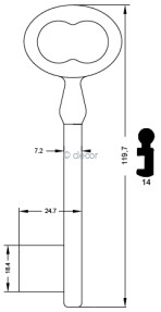 CLE MERMIER 119 MM ME240-14 Clés à Chiffres