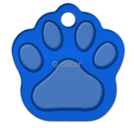 MEDAILLE PATTE DE CHIEN OS BLEUE ALU ANODISE 28 X 36 LOT DE 10 Médaille