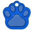MEDAILLE PATTE DE CHIEN OS BLEUE ALU ANODISE 28 X 36 LOT DE 10