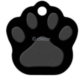 MEDAILLE PATTE DE CHIEN OS NOIRE ALU ANODISE 28 X 36 LOT DE 10 Médaille
