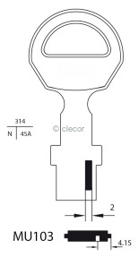 CLE VAK MU103 Clés Muel