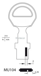CLE VAK MU104 Clés Muel