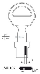 CLE VAK MU107 Clés Muel
