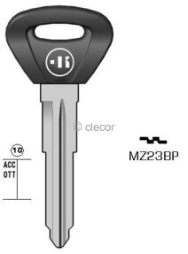 CLE A TÊTE PLASTIQUE MZ23BP Clés Auto