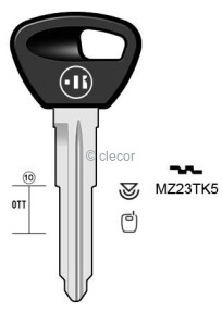 CLE TRANSPONDEUR MZ23TK5 Clés Transpondeurs