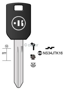 CLE TRANSPONDEUR NS34JTK Clés Transpondeurs