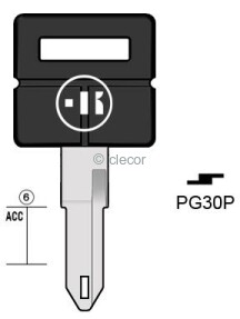 CLE A TÊTE PLASTIQUE PG30P Clés Auto