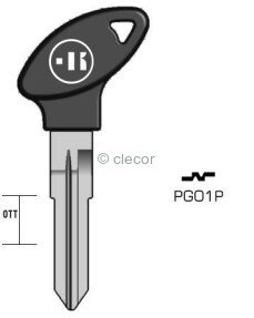 CLE A TÊTE PLASTIQUE PGO1P Clés Auto