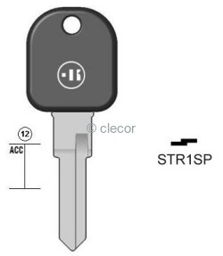 CLE A TETE PLASTIQUE STR1SP Clés Auto