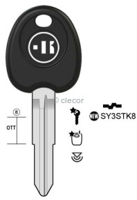 CLE TRANSPONDEUR SY3STK Clés Transpondeurs