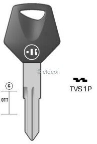 CLE A TÊTE PLASTIQUE SPÉCIALES TVS1P Clés Auto