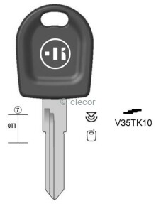 CLE TRANSPONDEUR V35TK-10 Clés Transpondeurs