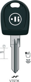 CLE TRANSPONDEUR V70TK Clés Transpondeurs