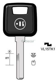 CLE TRANSPONDEUR VL15TK1 Clés Transpondeurs