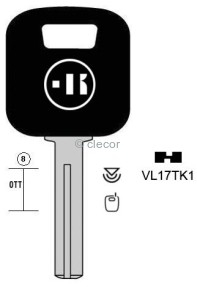 CLE TRANSPONDEUR VL17TK1 Clés Transpondeurs