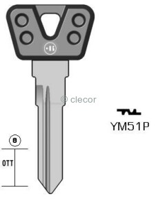 CLE A TÊTE PLASTIQUE SPÉCIALES YM51P Clés Auto