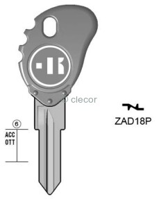 CLE A TÊTE PLASTIQUE ZAD18P Clés Auto